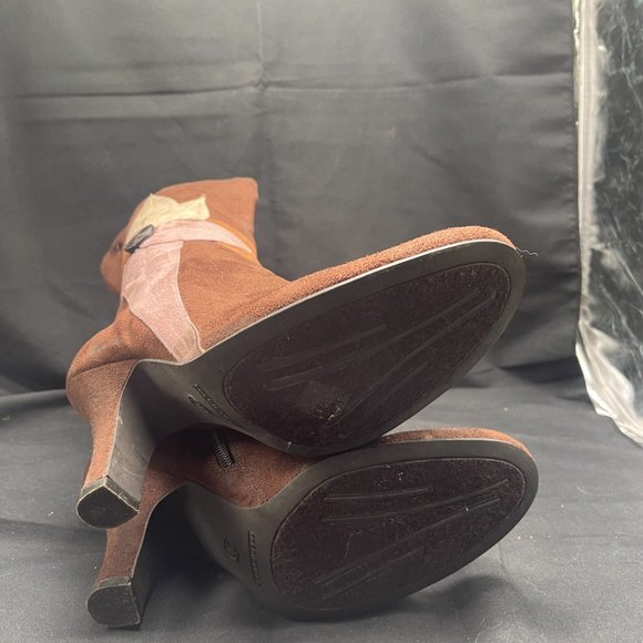 Vintage Women's Predictions Boho Suede Flower Side Zip boots size 9.5 - Picture 6 of 7